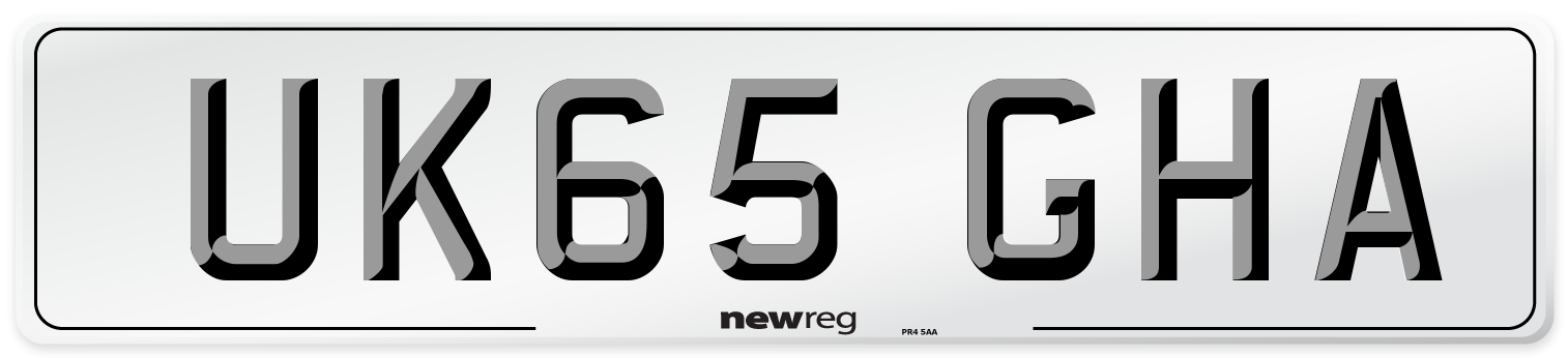 UK65 GHA Number Plate from New Reg